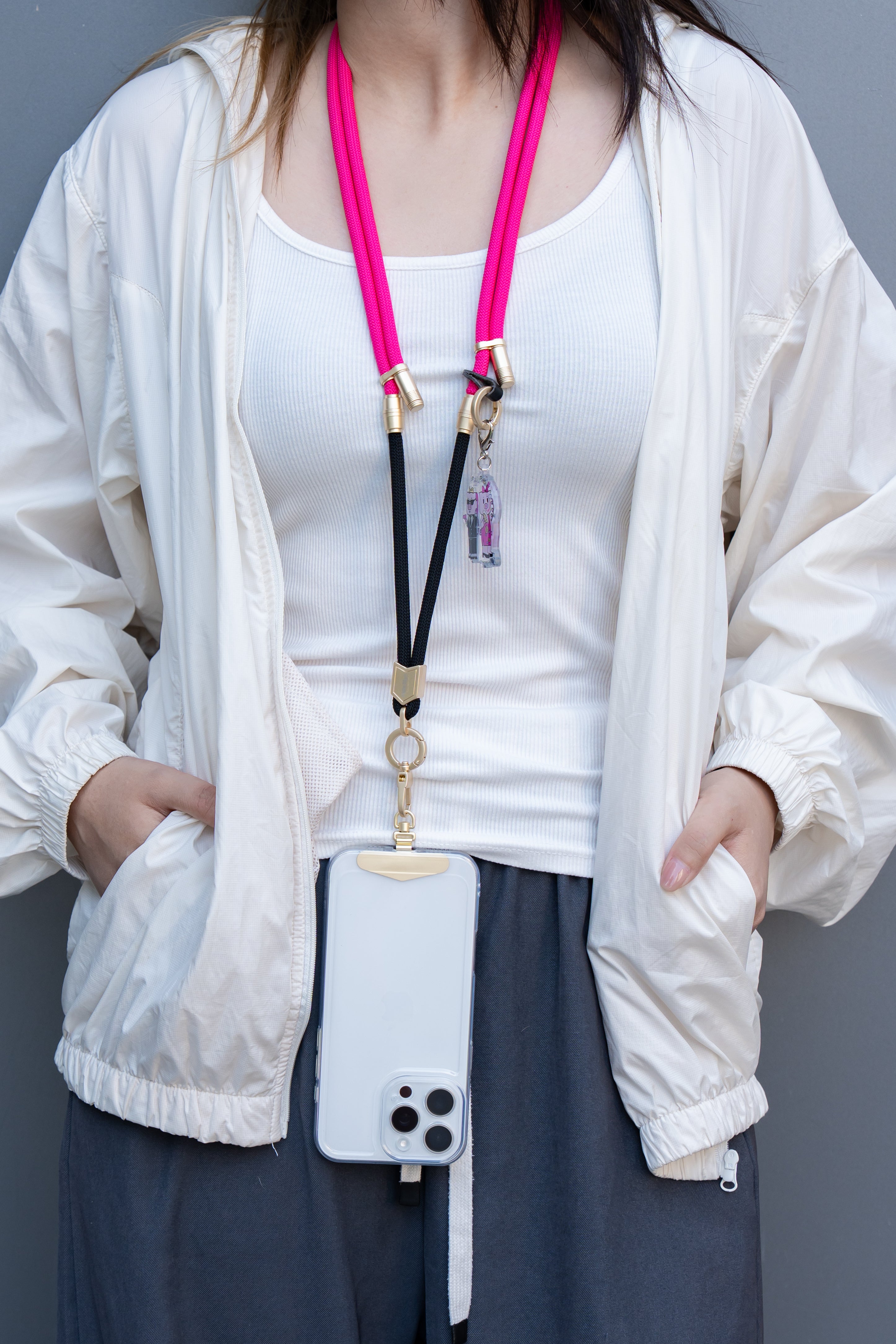 Pink Piggy Braided Keychain