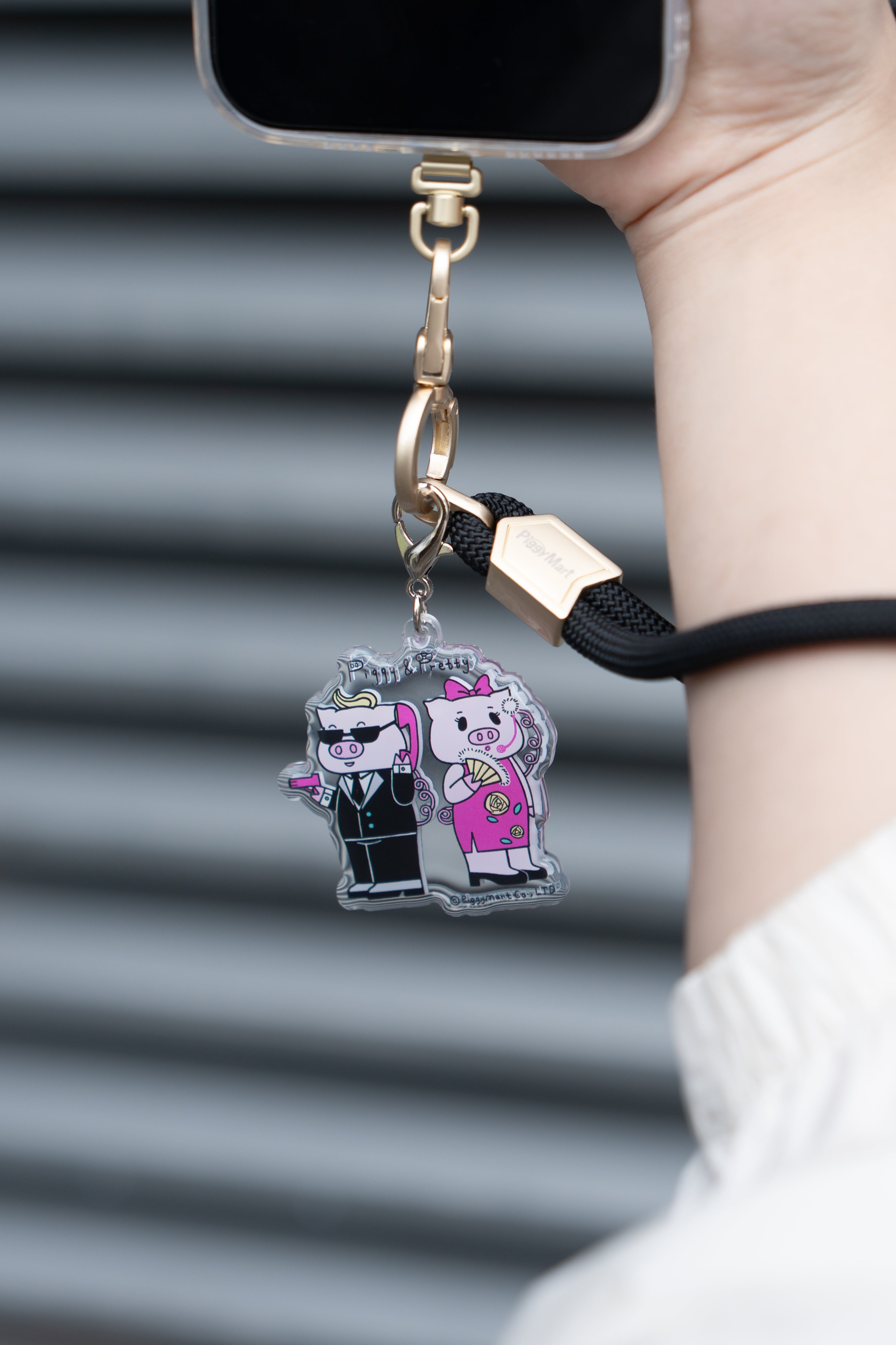 Pink Piggy Braided Keychain