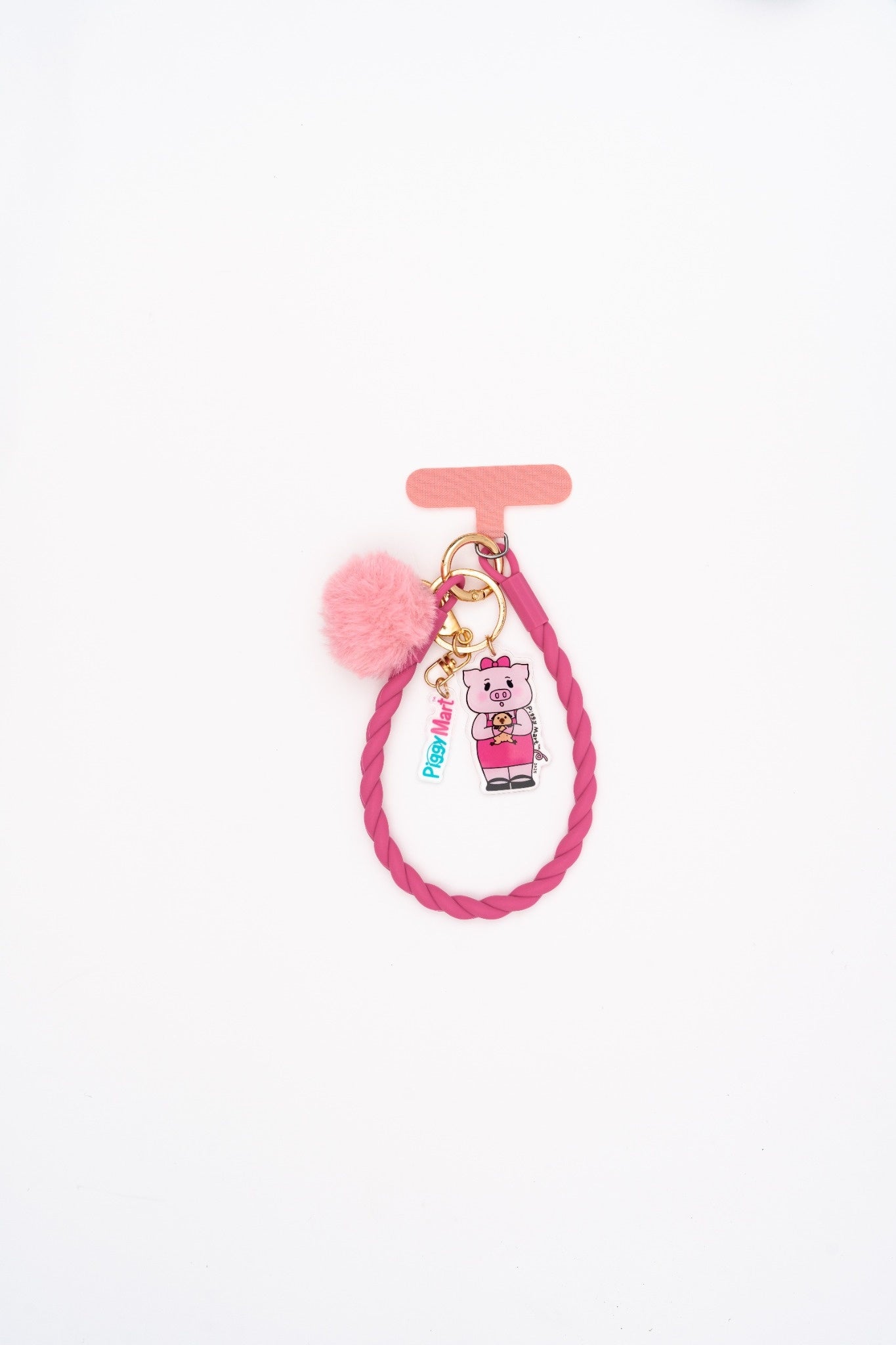Fluffy Charm Braided Wrist Keychain
