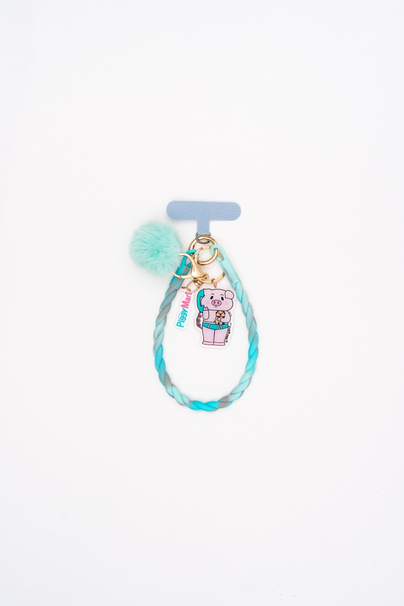 Fluffy Charm Braided Wrist Keychain