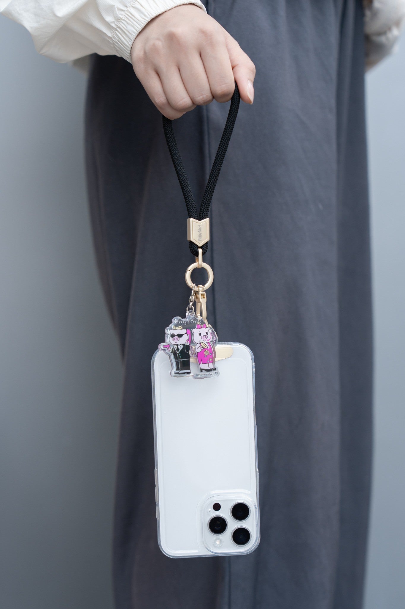 Pink Piggy Braided Keychain